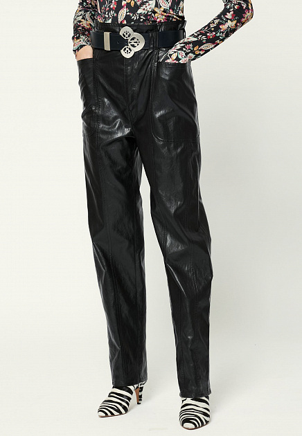 Черные кожаные брюки ISABEL MARANT ÉTOILE