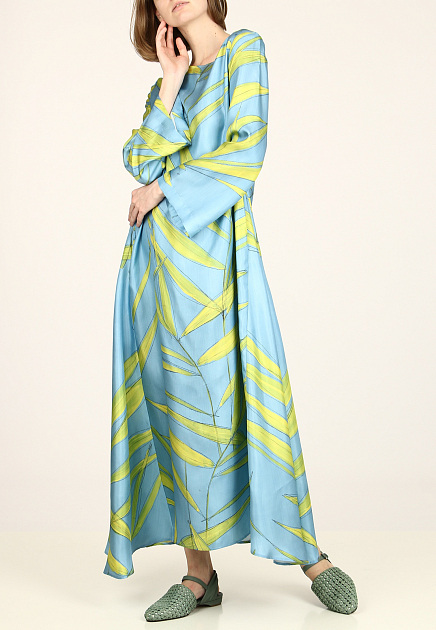 Шелковое платье с широким поясом MAISON CO.GO - ВЕЛИКОБРИТАНИЯ