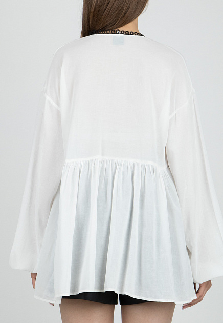 Блуза PINKO  - Хлопок, Вискоза - цвет белый
