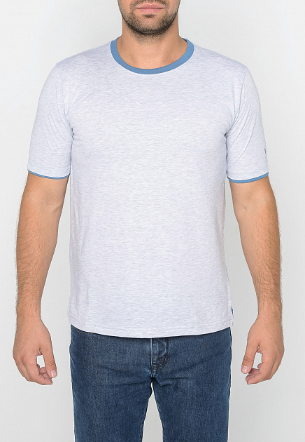 Серая футболка с синими вставками STEFANO BELLINI