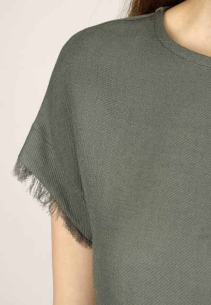 Блуза ANTONELLI FIRENZE  - Вискоза, Лён - цвет зеленый