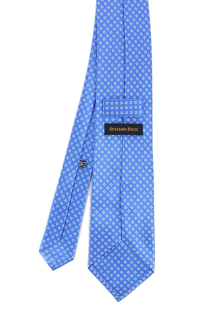 Голубой галстук с узором STEFANO RICCI - ИТАЛИЯ