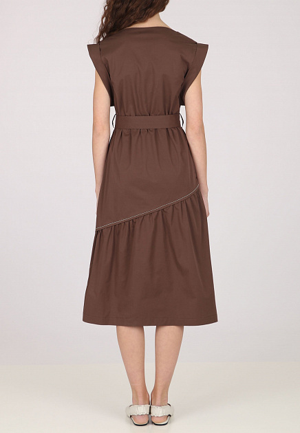 Платье PESERICO  - Хлопок - цвет коричневый
