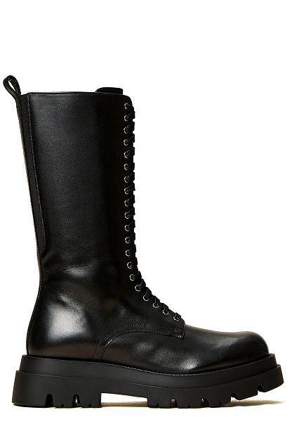 Высокие ботинки на шнуровке TWINSET Milano (черные) женские по цене 28630рублей купить в Москве (арт.212TCP230 00006) - ElytS.ru