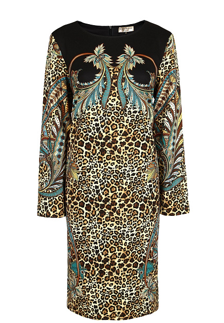 Платье с узором пейсли и леопардовым принтом ELISA FANTI