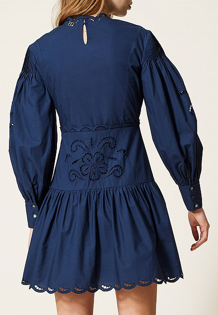Платье TWINSET Milano  - Хлопок - цвет синий
