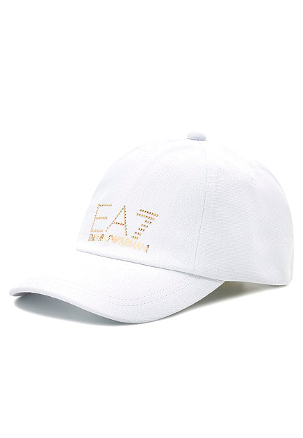 Белая бейсболка с золотым логотипом EA7 - ИТАЛИЯ